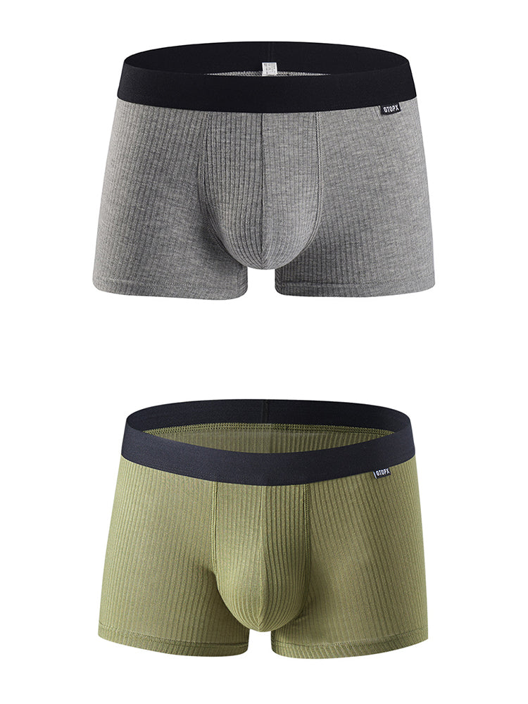 2 Pack Men's U Convex Breathable Soft Modal Trunks