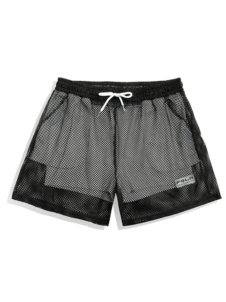 Mens Mesh Loose See Through Swim Shorts