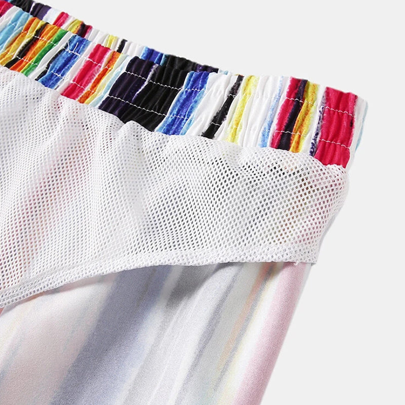 Men Graffiti Stripe Shorts Quick Drying Shorts