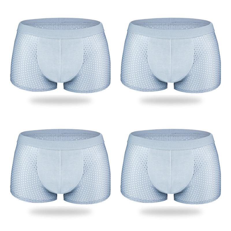 4Pcs Mesh Breathable Ice Silk Underwear Boxer