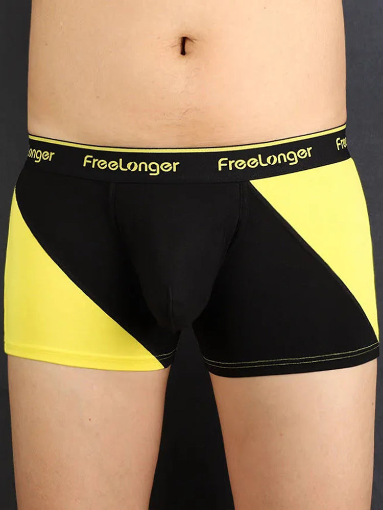 FreeLonger Men's Big Pouch Breathable Seamless Trunks