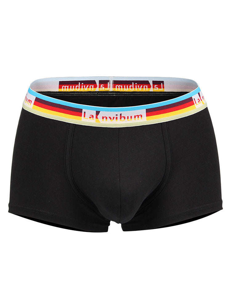 Men's Rainbow Waistband Big Pouch Trunks