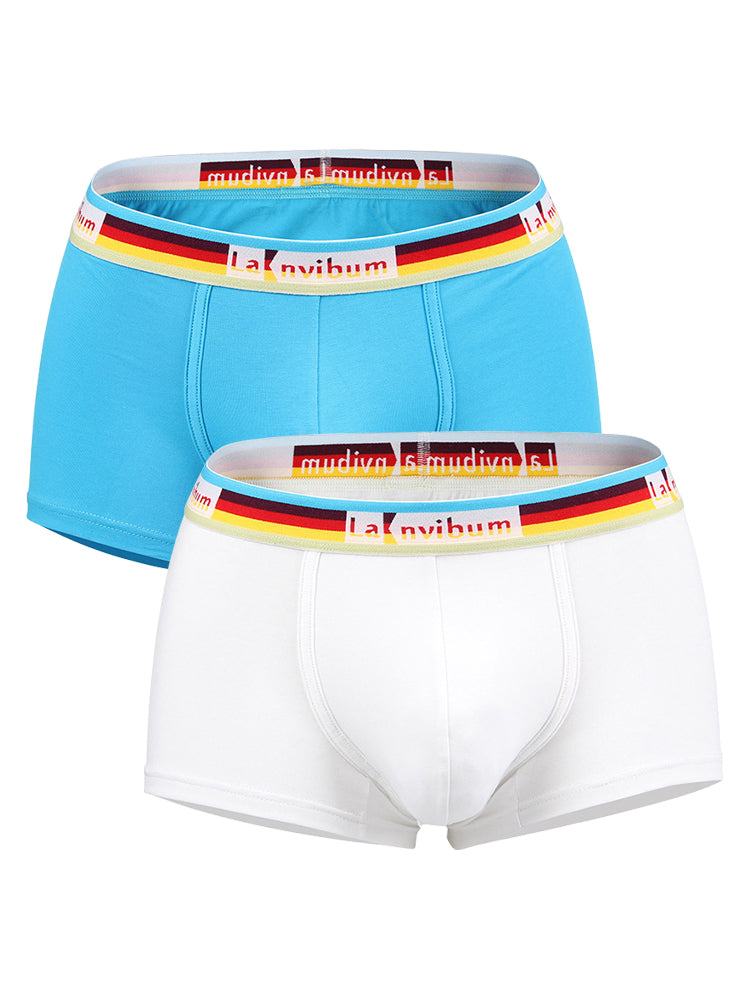 Men's Rainbow Waistband Big Pouch Trunks