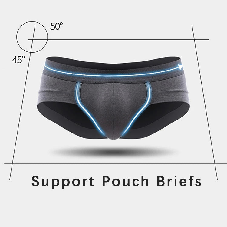 4 Pack Bulge Ball Support Pouch Modal Men's Briefs