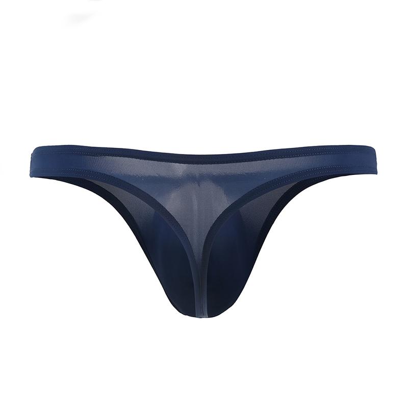 Men's Ice Silk U Convex Pouch Thongs