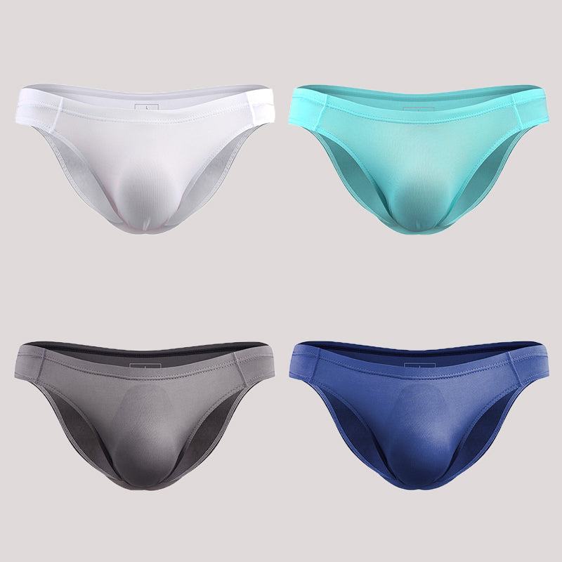 4 Pack Men's Support Pouch Traceless Ice Silk Underwear