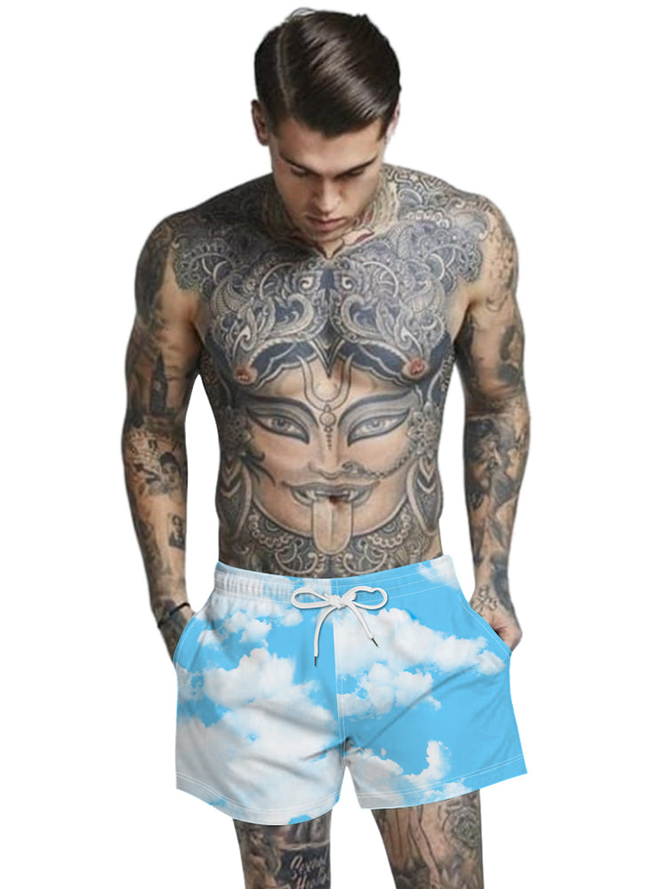 Mens Summer Printed Breathable Board Shorts