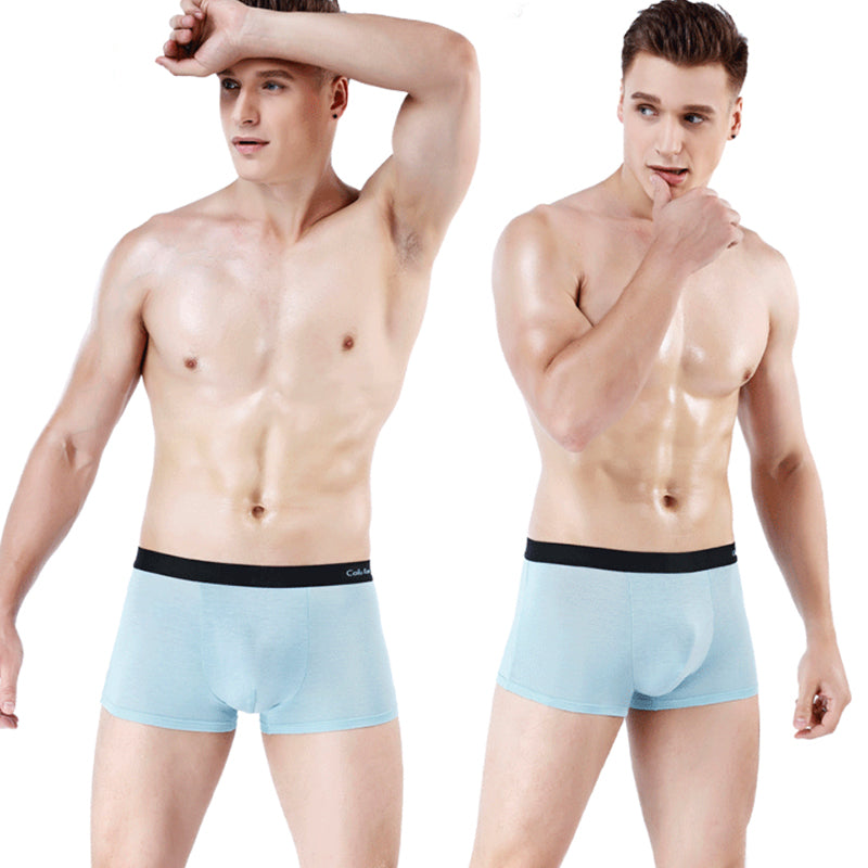 Mens Modal Breathable Solid Boxer Briefs