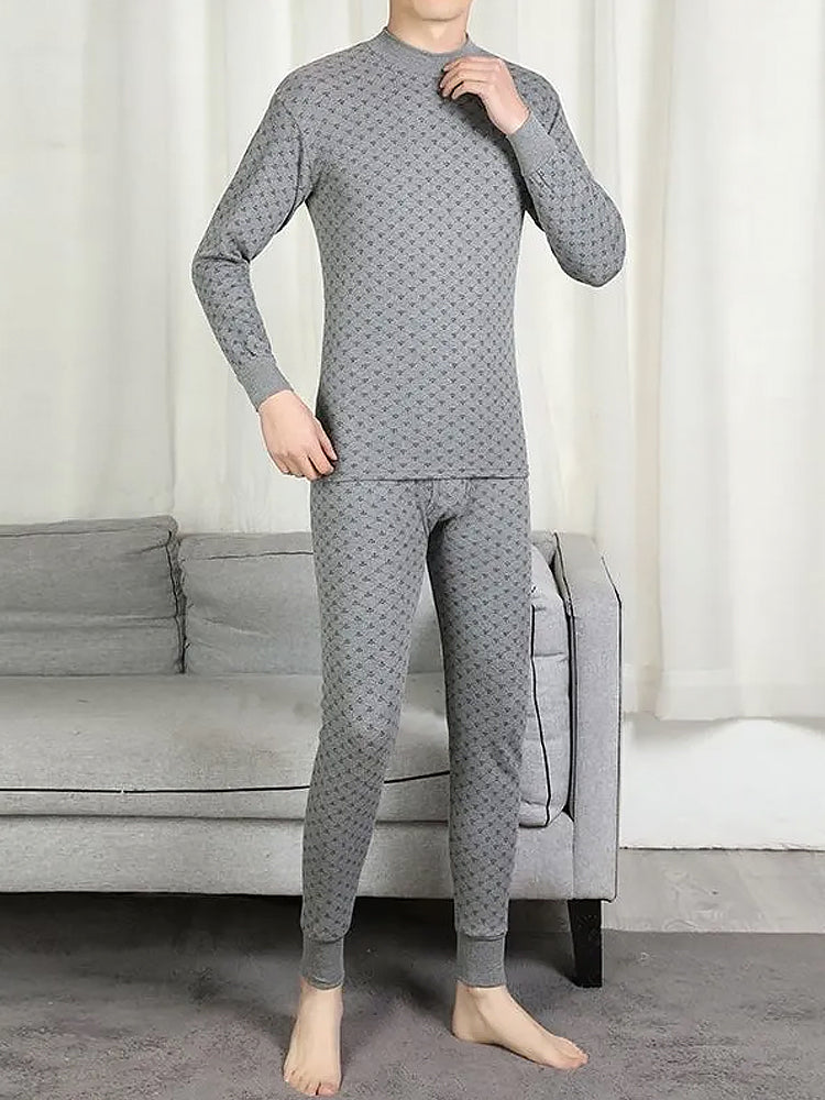Men's Home Printed Cozy Thermal Sets