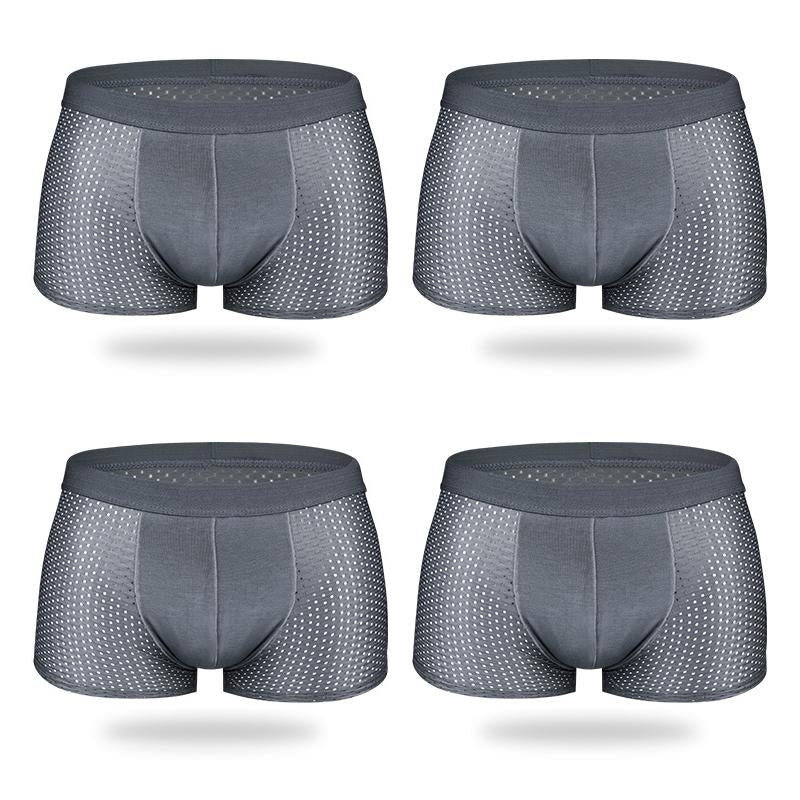 4Pcs Mesh Breathable Ice Silk Underwear Boxer