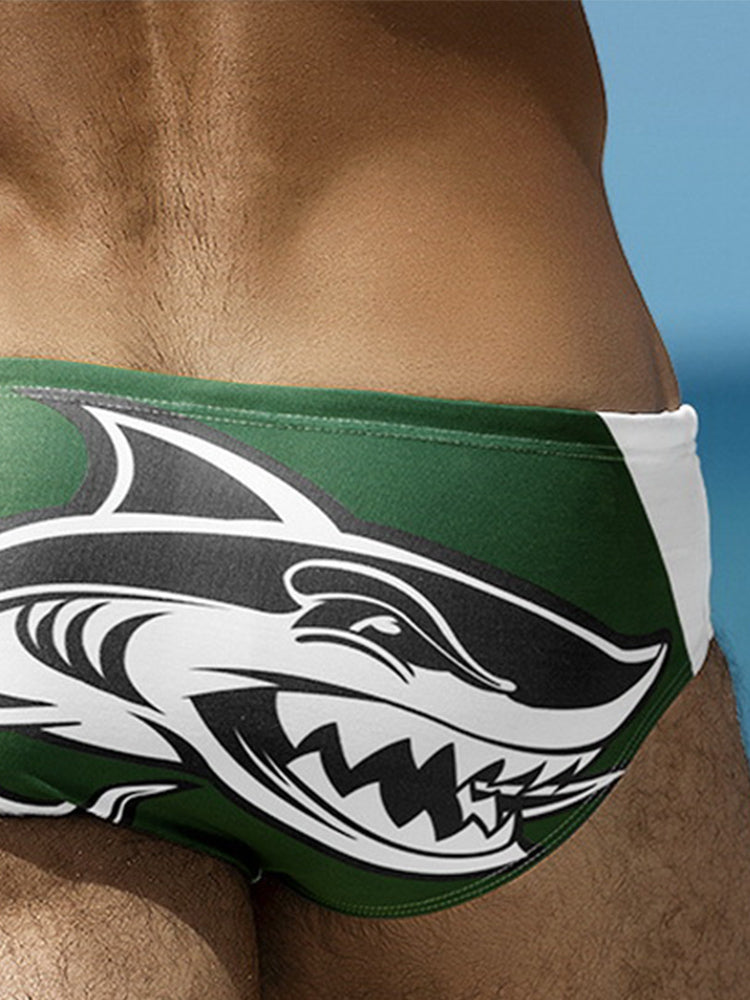 Men's Shark Printed Swimming Trunks