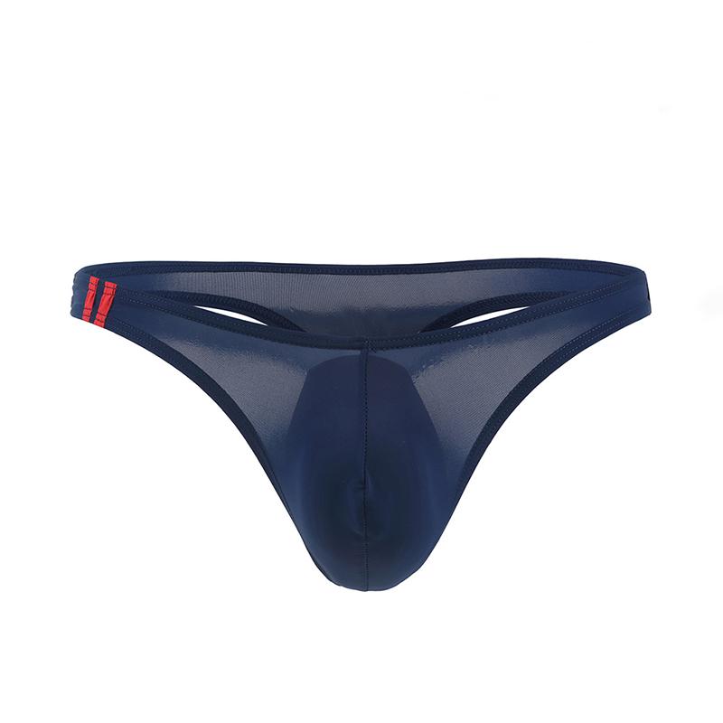 Men's Ice Silk U Convex Pouch Thongs
