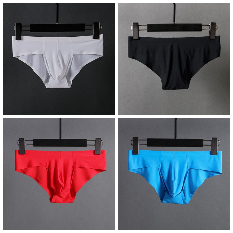 Men's Solid Ice Silk Breathable Briefs