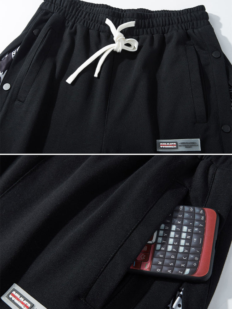 Mens Pattern Patchwork Elastic Active Athletic Shorts