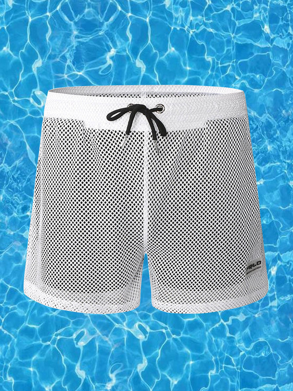 Mens Mesh Loose See Through Swim Shorts
