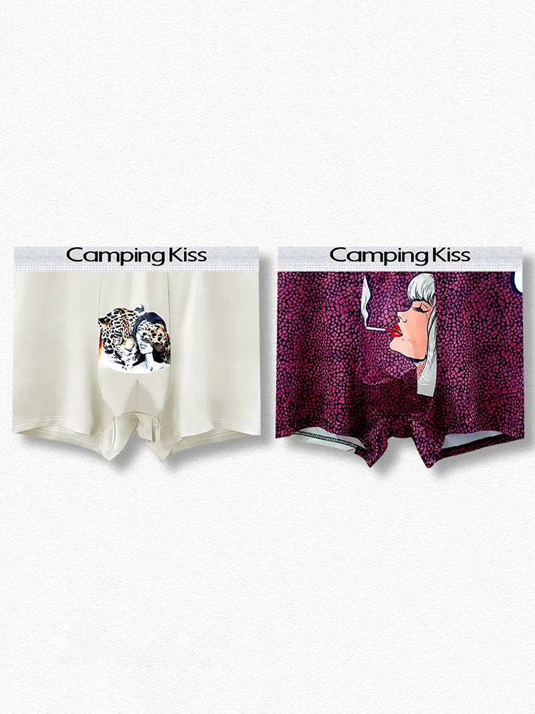 Men's Ice Silk Cartoon Breathable Trunks