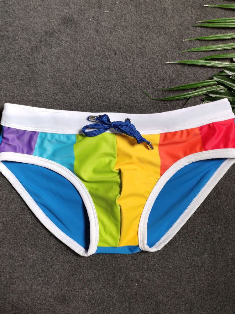 Mens Beachwear Bulge Pouch Paded Swim Briefs
