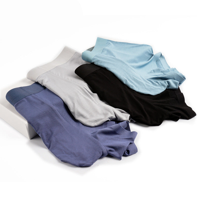 Modal Seamless Soft Mid-waist Boxer Briefs For Men