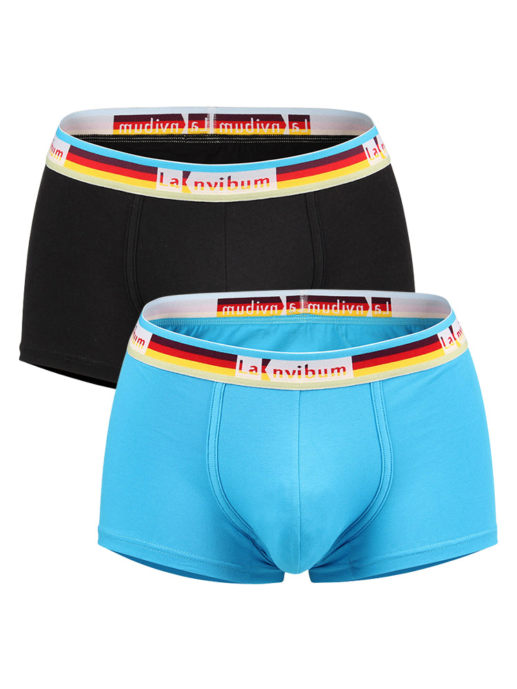 Men's Rainbow Waistband Big Pouch Trunks