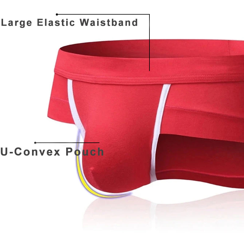4 Pack Modal Breathable Underwear U Convex Pouch Briefs
