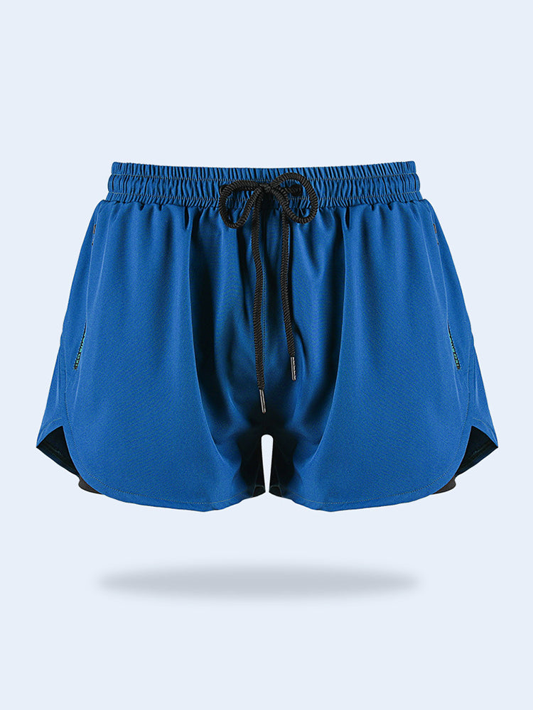 Men Breathable Liner Zipper Pocket Swim Trunks