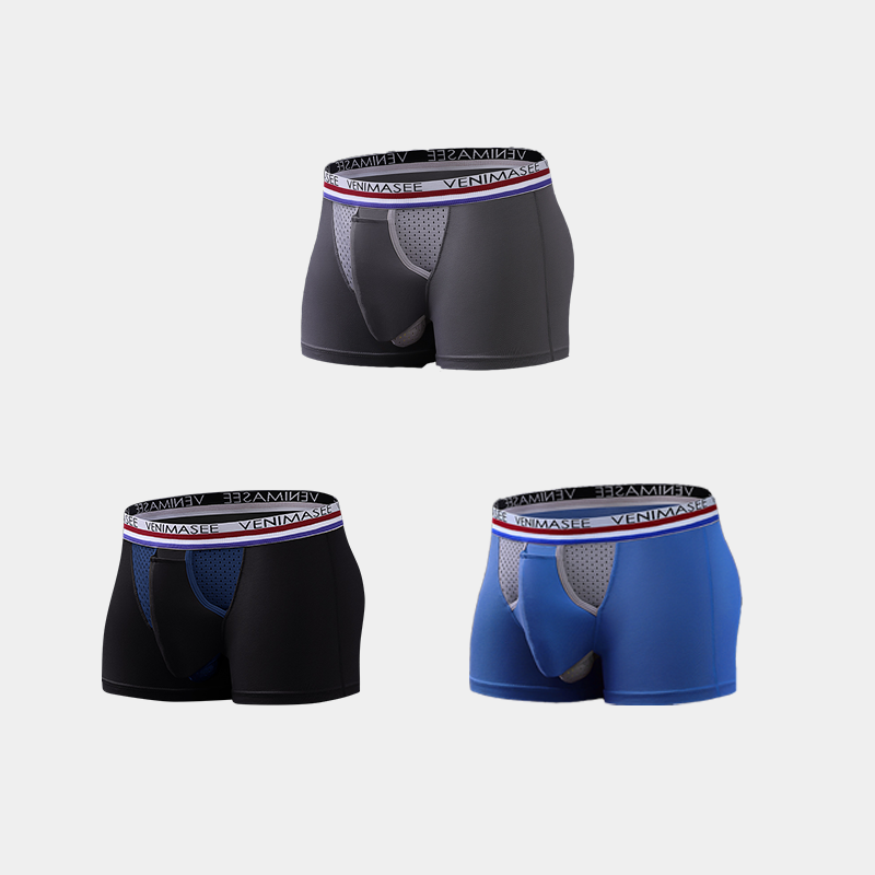 Men's 3 Pack Ball Dual Support Pouch Boxer Briefs