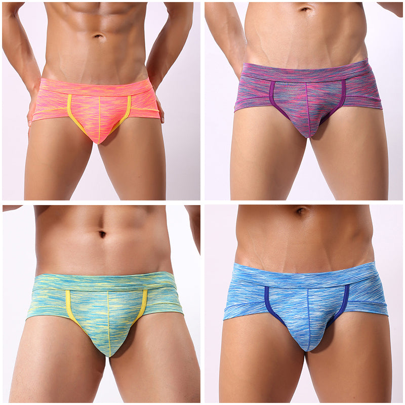 4Pcs Cotton Striped U-convex Pouch Briefs