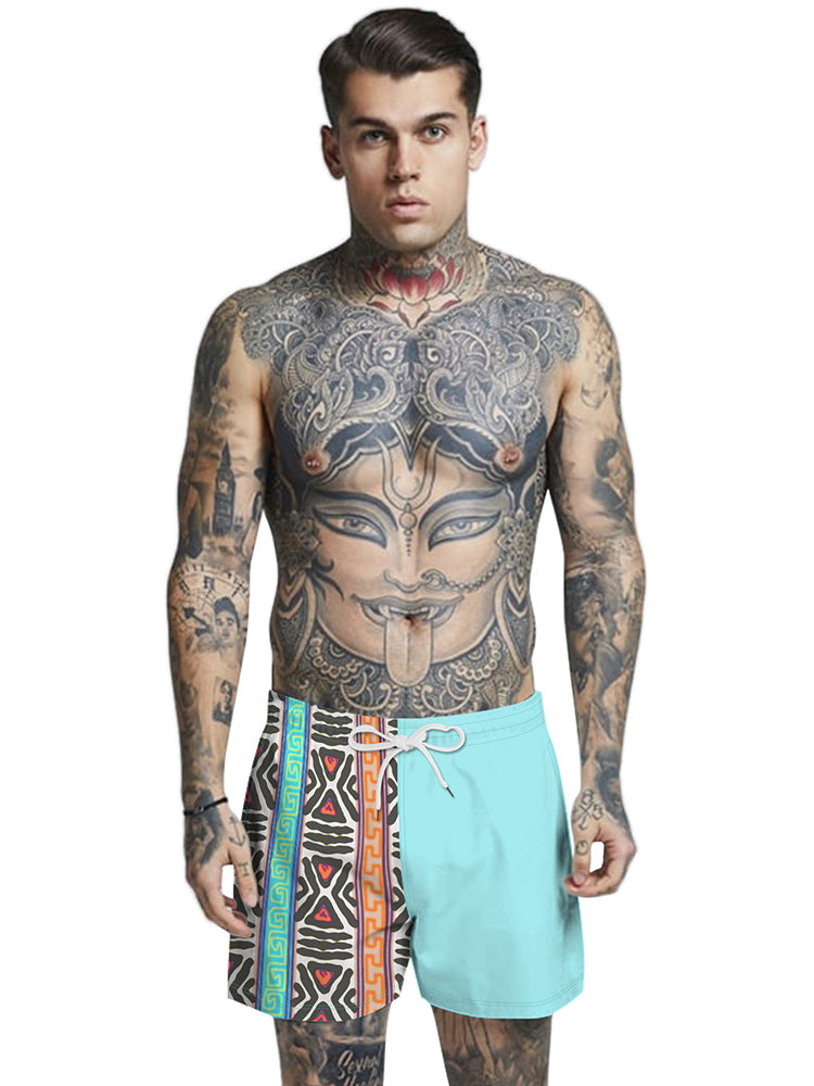 Mens Summer Printed Breathable Board Shorts