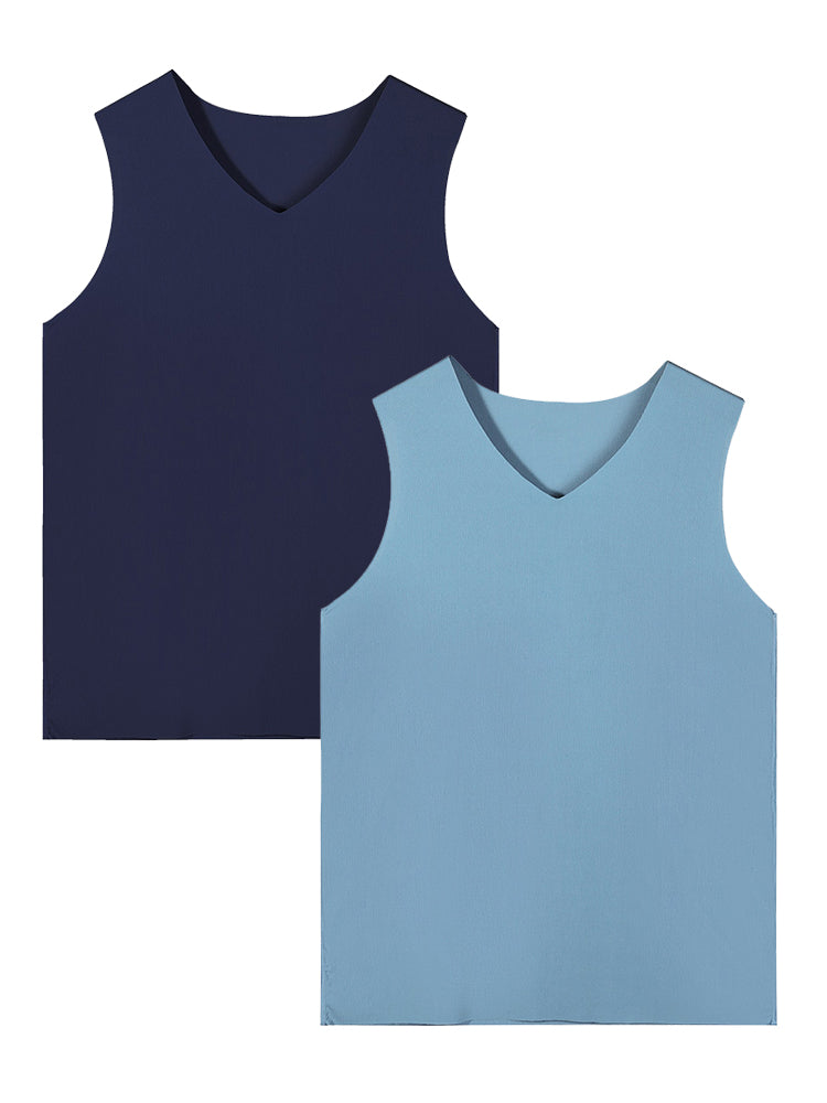 2 Pack Men’s Ice Silk Seamless Quick-dry Tanks