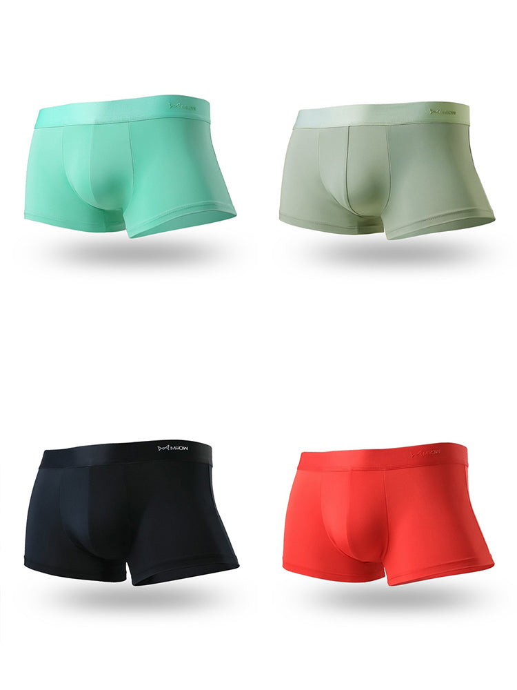 4 Pack Men's Pouch Anti-bacterial Silk Underwear