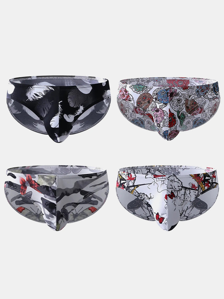 4 Pack Printed Pouch Men's Underwear