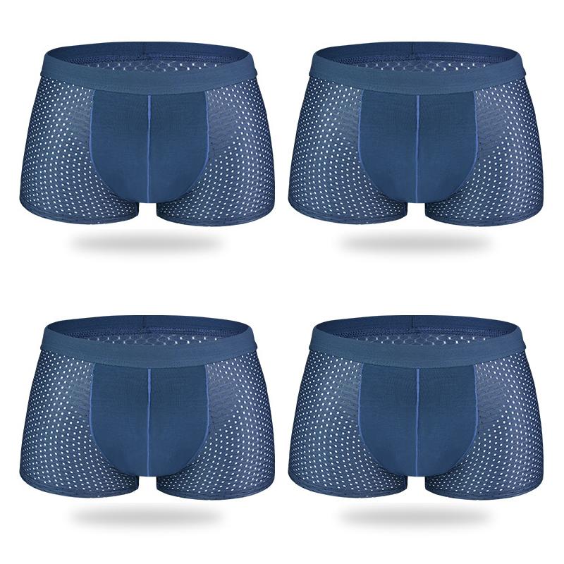 4Pcs Mesh Breathable Ice Silk Underwear Boxer