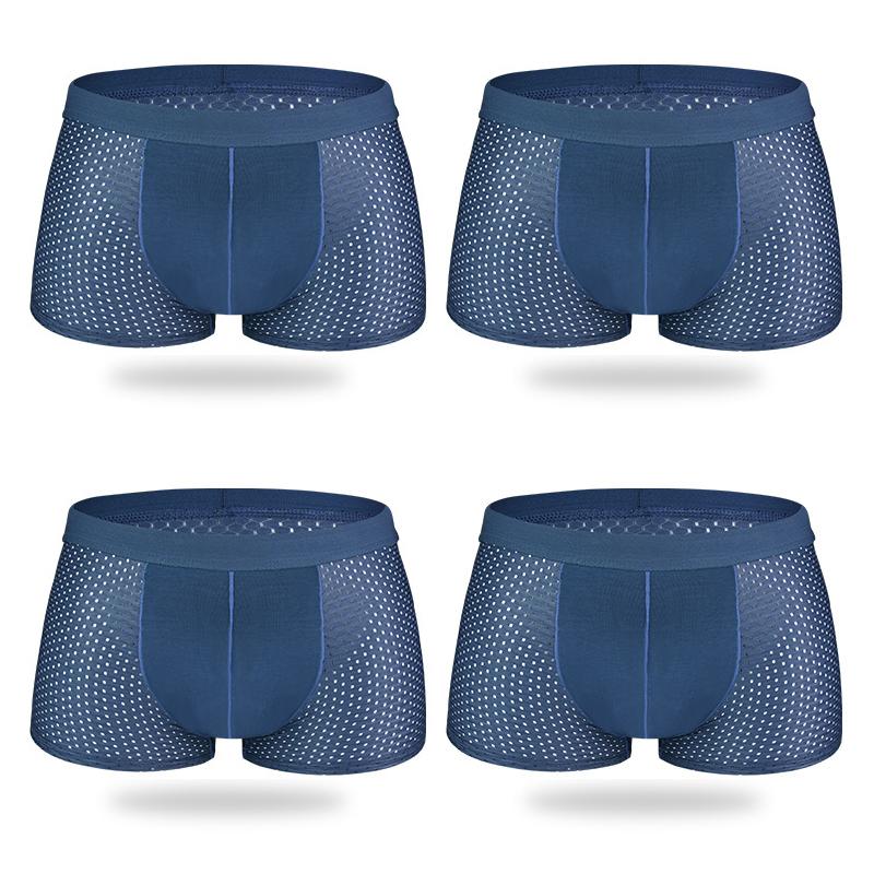 4Pcs Mesh Breathable Ice Silk Underwear Boxer