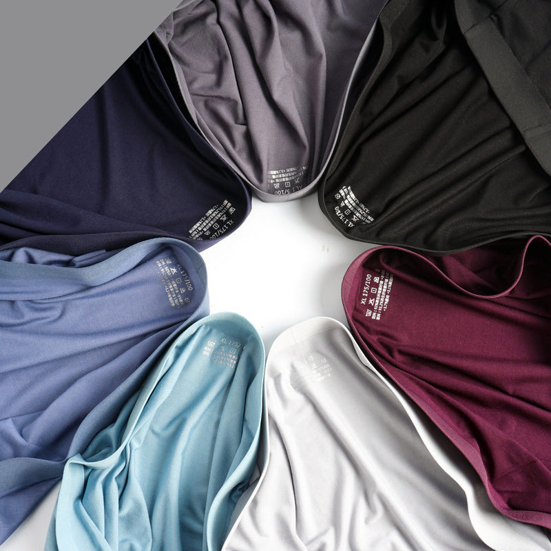 Modal Seamless Soft Mid-waist Boxer Briefs For Men