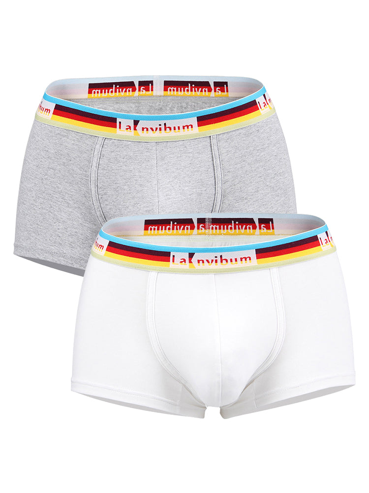 Men's Rainbow Waistband Big Pouch Trunks