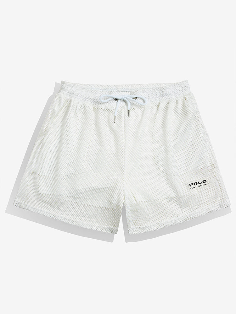 Mens Mesh Loose See Through Swim Shorts