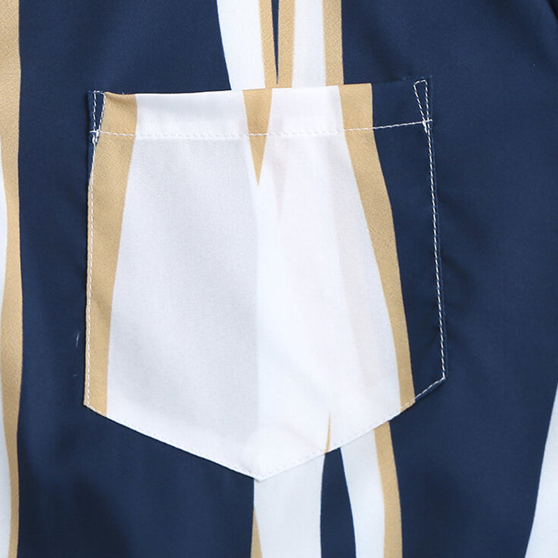 Mens Plain Color Striola Short Sleeve Shirts