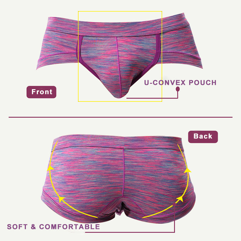 4Pcs Cotton Striped U-convex Pouch Briefs