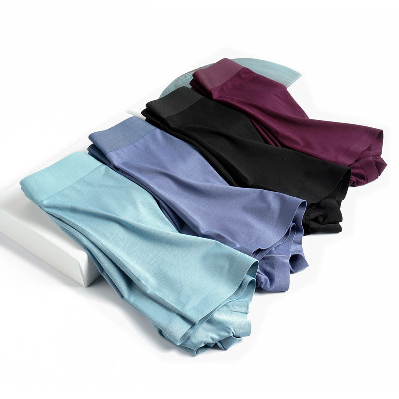 Modal Seamless Soft Mid-waist Boxer Briefs For Men