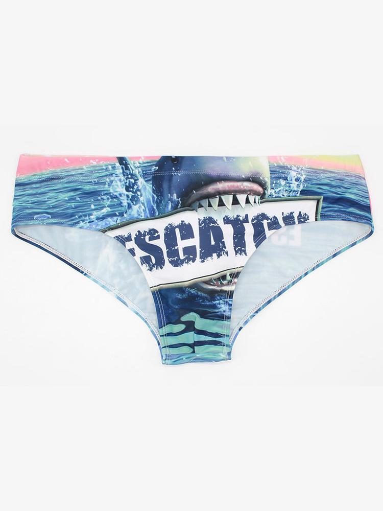 Men's Fashion Summer Printed Swim Shorts Briefs