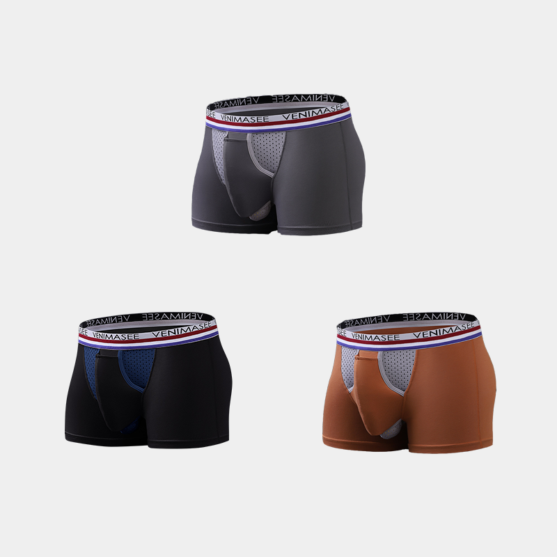 Men's 3 Pack Ball Dual Support Pouch Boxer Briefs