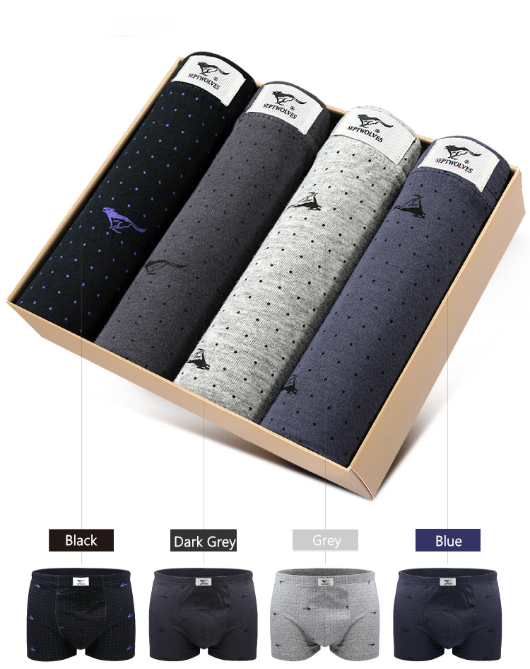 Men's All-cotton Breathable Boxer Briefs Set