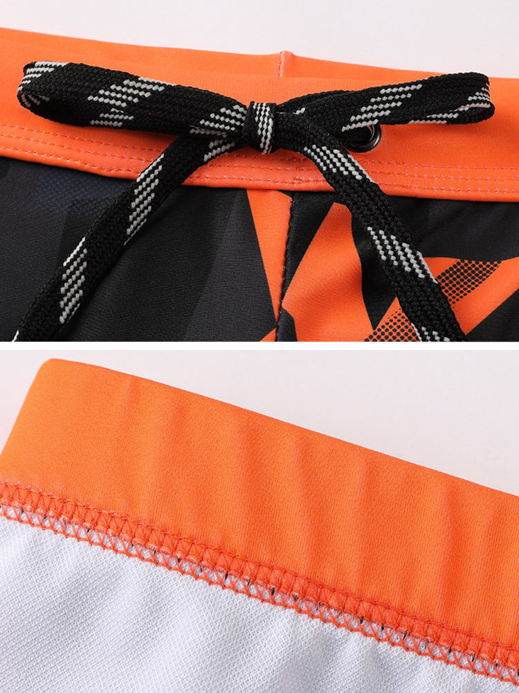 Mens Printed Lining Quick Dry Swim Trunks