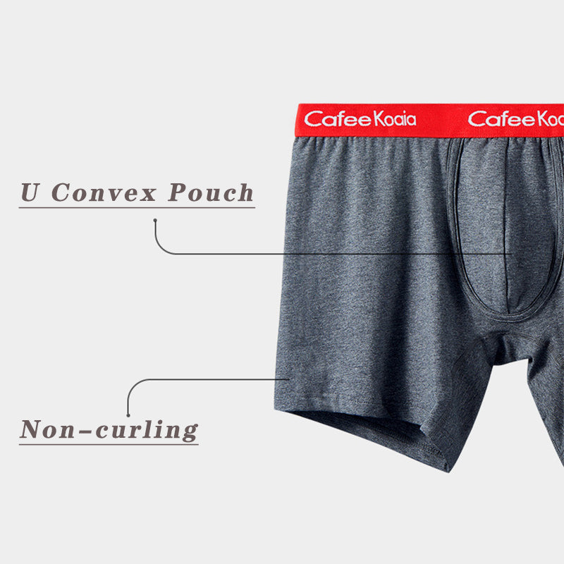 3Pcs Men's Sports Cotton Soft Solid Color Boxer Briefs
