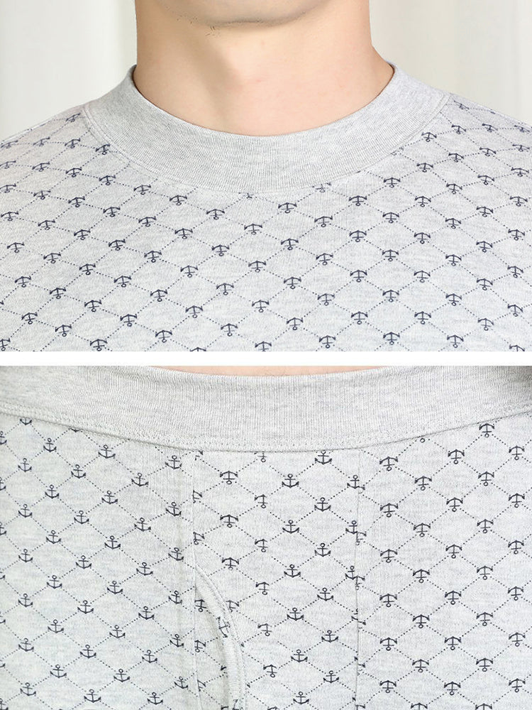 Men's Home Printed Cozy Thermal Sets