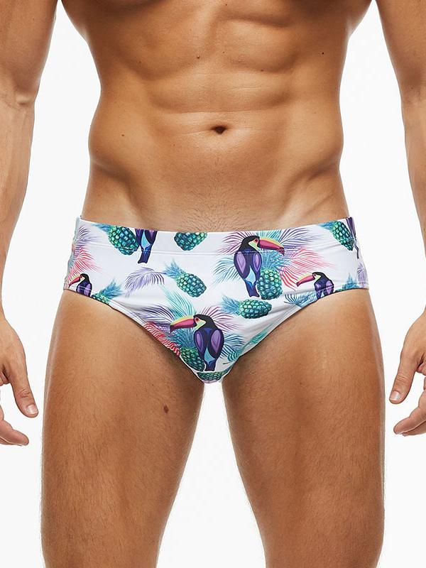 Men's Fashion Summer Printed Swim Shorts Briefs