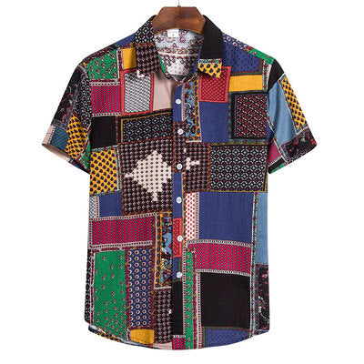 Mens Ethnic Style Ptinting Casual Shirts