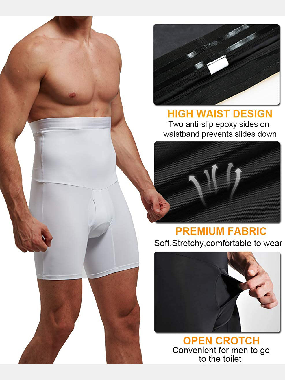 Mens Separated Pouch Butt Lift Shapewear Boxers