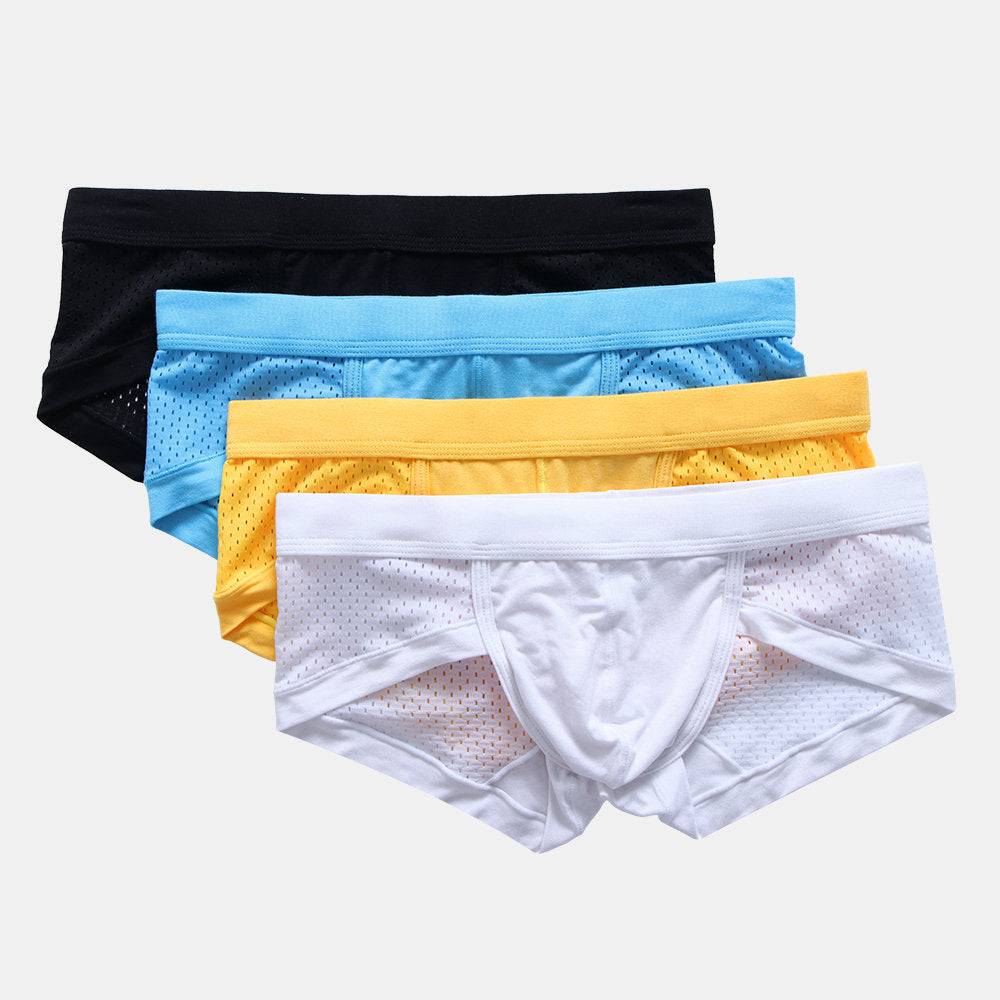 Mesh Modal Stitching Breathable Solid Color Briefs