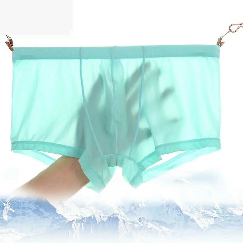 Thin Breathable Ice Silk U Convex Boxers for Men